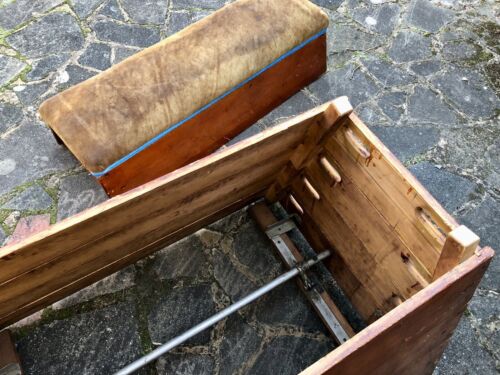 OLYMPIC GYMNASIUM Co. Ltd - VINTAGE 5-TIER SUEDE GYM VAULTING BLOCK POMMEL HORSE