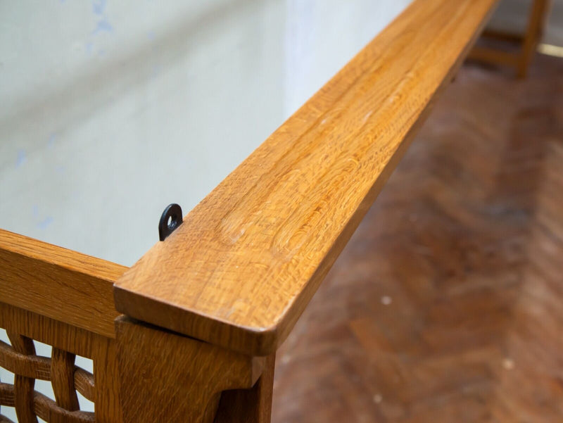 ROBERT 'MOUSEMAN' THOMPSON OF KILBURN - SOLID ADZED OAK WALL SHELF SHELVING UNIT