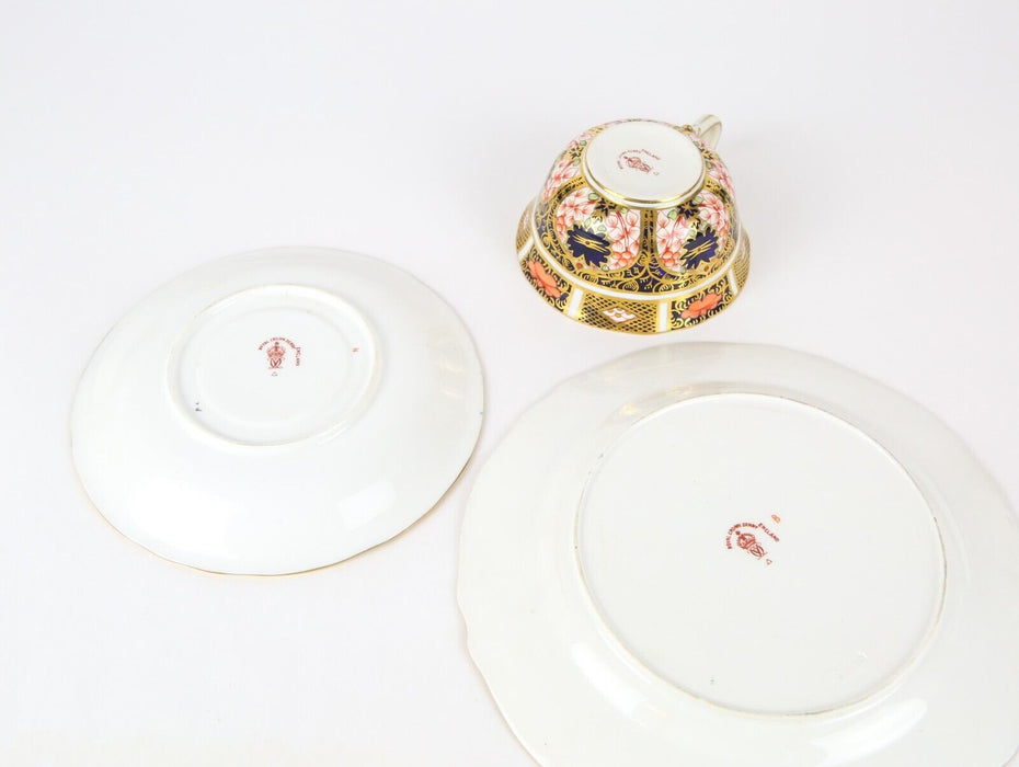 ROYAL CROWN DERBY - JAPANESE OLD IMARI TEA CUP SAUCER PLATE DISH TRIO
