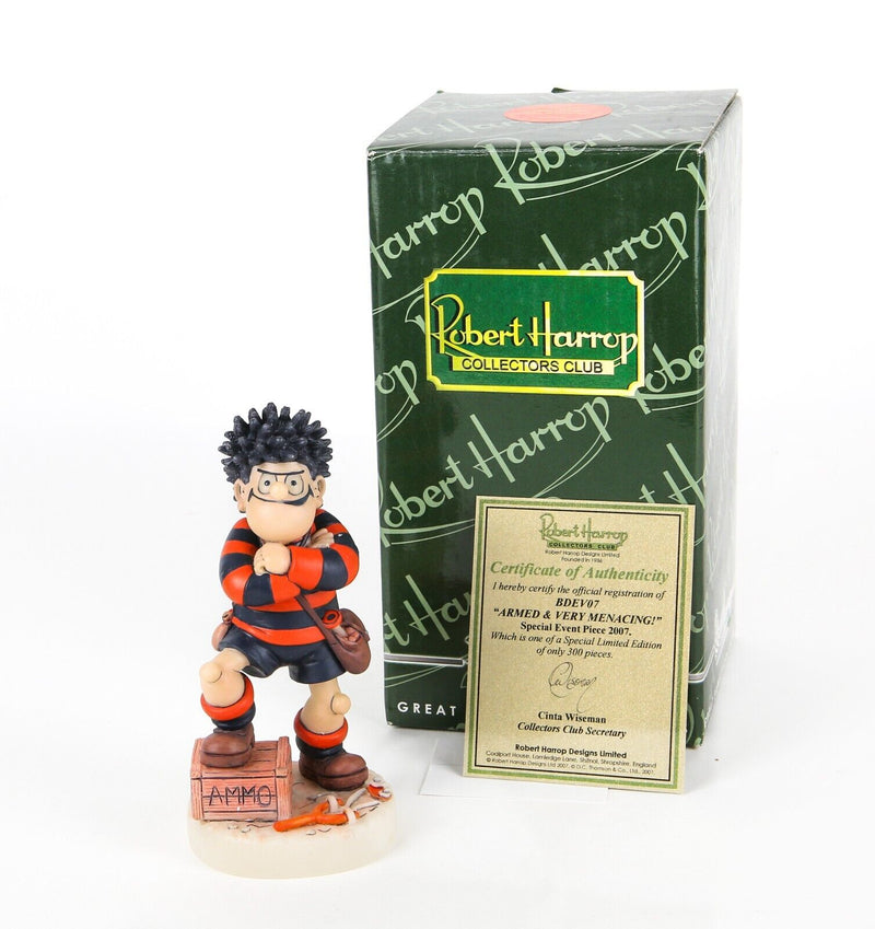 ROBERT HARROP 'ARMED & VERY MENACING' LIMITED EDITION BEANO DANDY FIGURE BDEV07, BOXED
