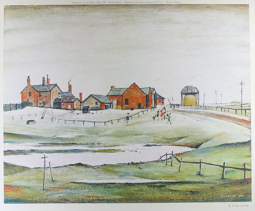 L.S. LOWRY, 'LANDSCAPE WITH FARM BUILDINGS', SIGNED LIMITED EDITION PRINT, 198/850