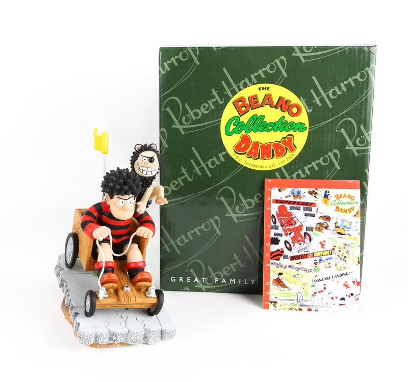 ROBERT HARROP 'DENNIS & GNASHER, SOAPBOX RACERS' BEANO DANDY FIGURE BDS12, BOXED