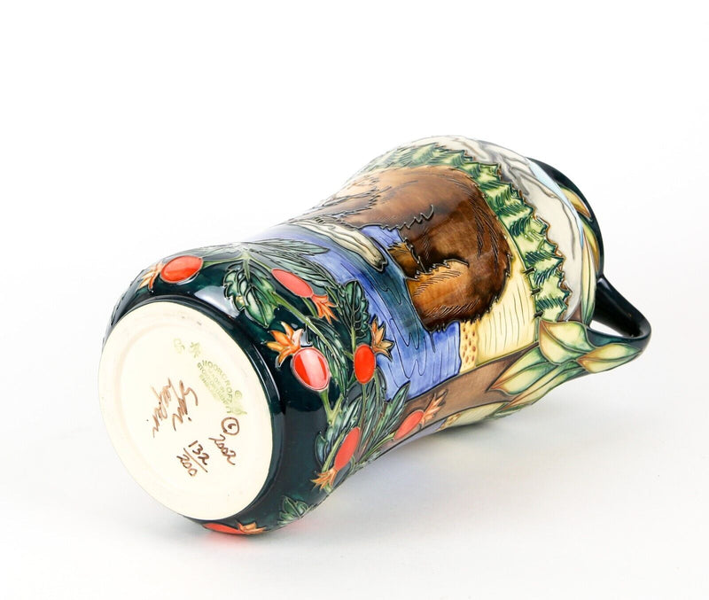 MOORCROFT POTTERY 'KATMAI' LARGE LIMITED EDITION GRIZZLY BEAR TWIN-HANDLED VASE
