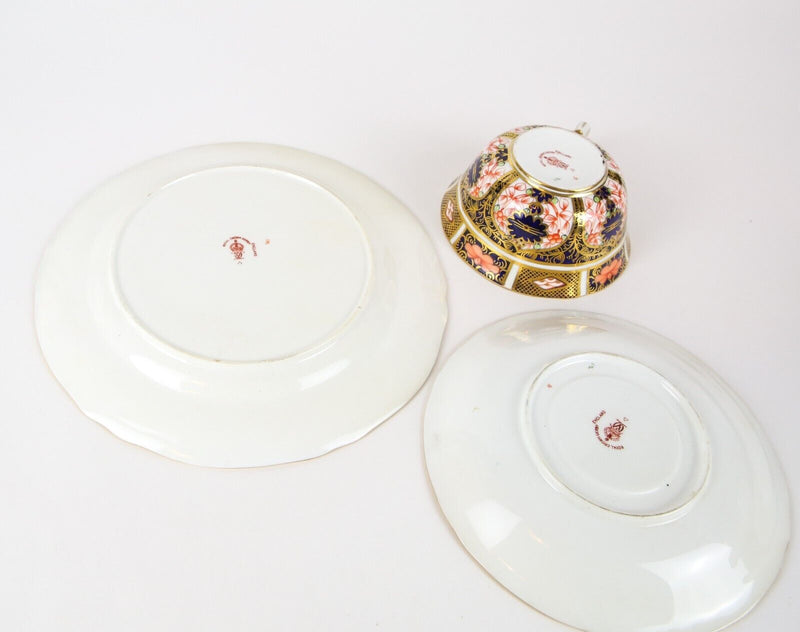 ROYAL CROWN DERBY - JAPANESE OLD IMARI TEA CUP SAUCER PLATE DISH TRIO