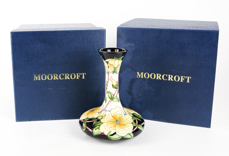 MOORCROFT POTTERY 'GOLDEN SHRINE' 2017 HILLIER GARDENS FLORAL FLOWER BOTTLE VASE