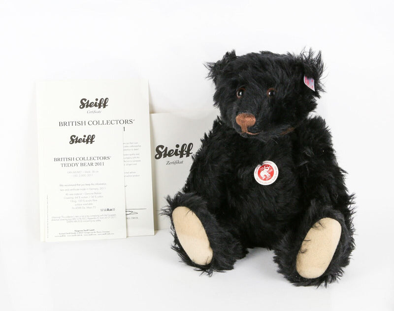 STEIFF 'BRITISH COLLECTORS TEDDY BEAR 2011' BLACK GROWLER LIMITED EDITION 663901