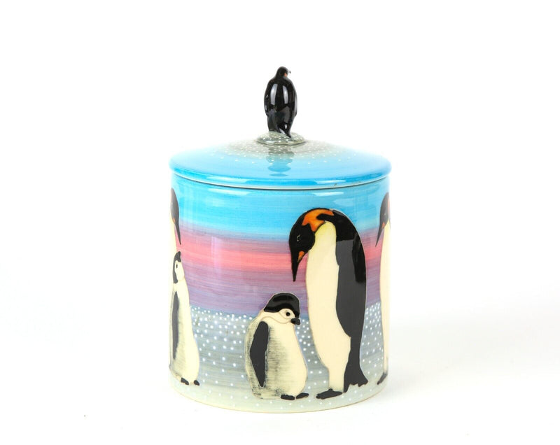 SALLY TUFFIN for DENNIS CHINA WORKS - PENGUIN FIGURAL JAR POT BARREL ORNAMENT