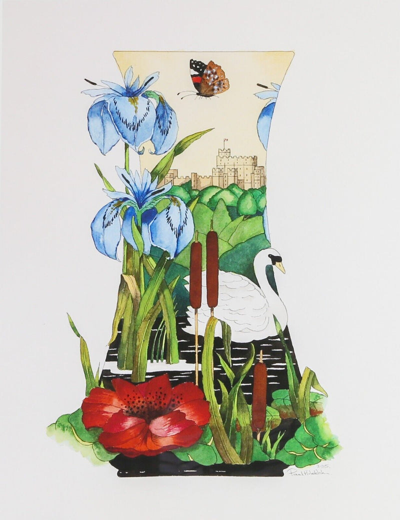 MOORCROFT 'A VISION OF WINDSOR' QUEEN ELIZABETH CASTLE LIMITED EDITION PRINT 100