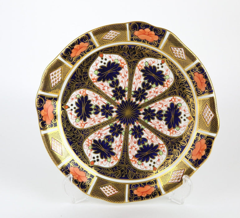 ROYAL CROWN DERBY - JAPANESE OLD IMARI FLUTED LUNCH DESSERT CAKE PLATE