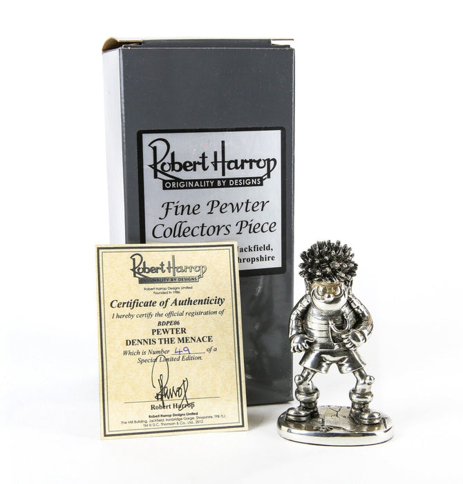 ROBERT HARROP 'PEWTER DENNIS THE MENACE' LIMITED EDITION BEANO DANDY BDPE06, BOXED