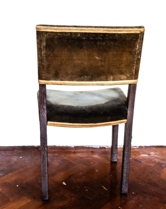 KING GEORGE VI - ORIGINAL 1937 ROYAL CORONATION CHAIR STOOL, LIMED OAK & VELVET