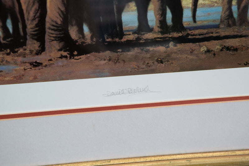 DAVID SHEPHERD, 'EVENING IN AFRICA' LIMITED EDITION WILD ELEPHANTS PRINT, SIGNED