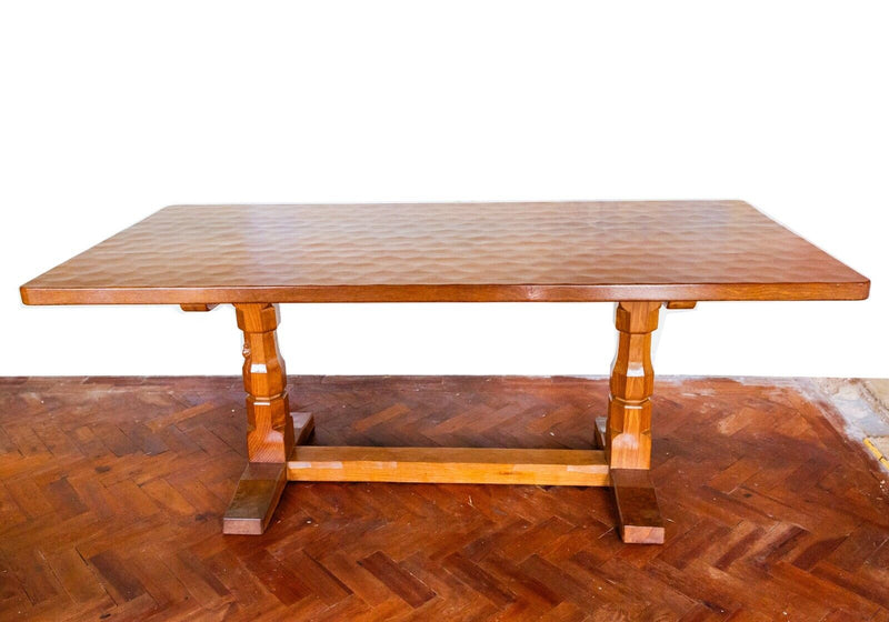 ROBERT 'MOUSEMAN' THOMPSON OF KILBURN - SOLID OAK 6FT DINING TABLE & CHAIRS SET