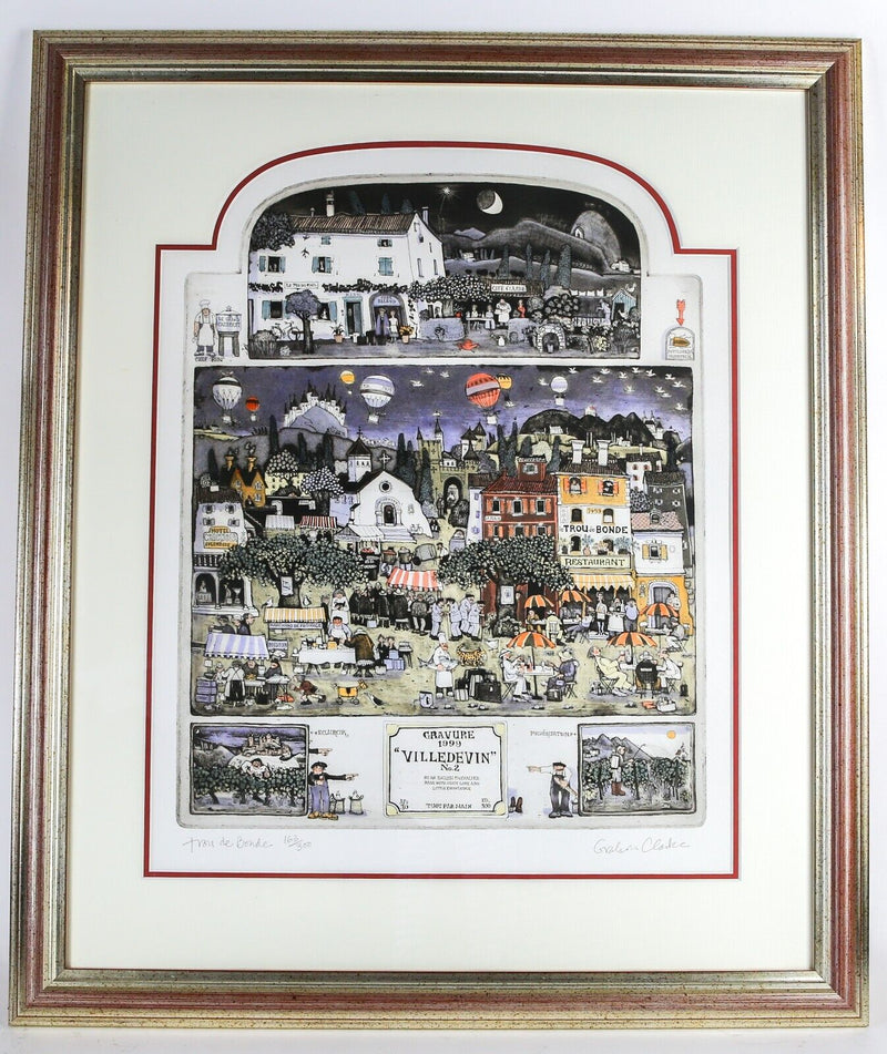 GRAHAM CLARKE 'TRILOGIE, VILLE DE VIN' LIMITED EDITION ETCHING PRINT SET 163/300