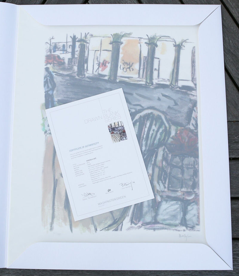 BOB DYLAN 'SIDEWALK CAFÉ' LIMITED EDITION DRAWN BLANK SERIES PRINT 2016, SIGNED