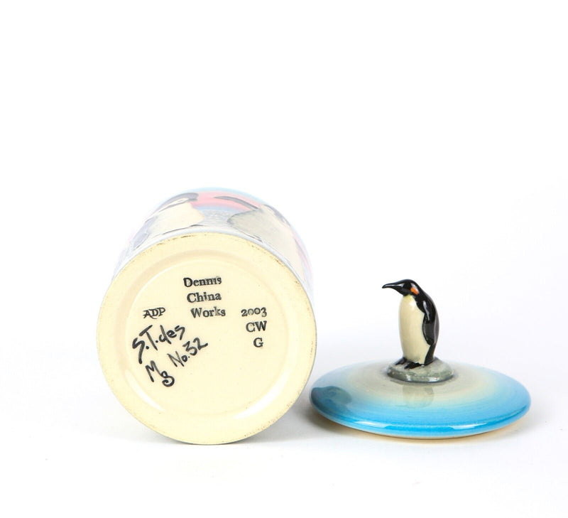 SALLY TUFFIN for DENNIS CHINA WORKS - PENGUIN FIGURAL JAR POT BARREL ORNAMENT