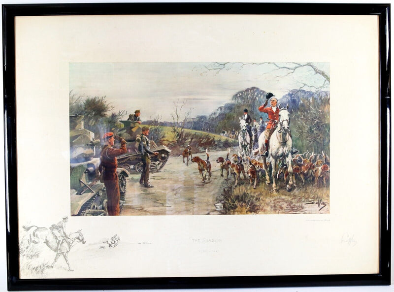 SNAFFLES, CHARLES JOHNSON PAYNE, 'THE SEASON 1939-40', HUNTING PRINT, SIGNED