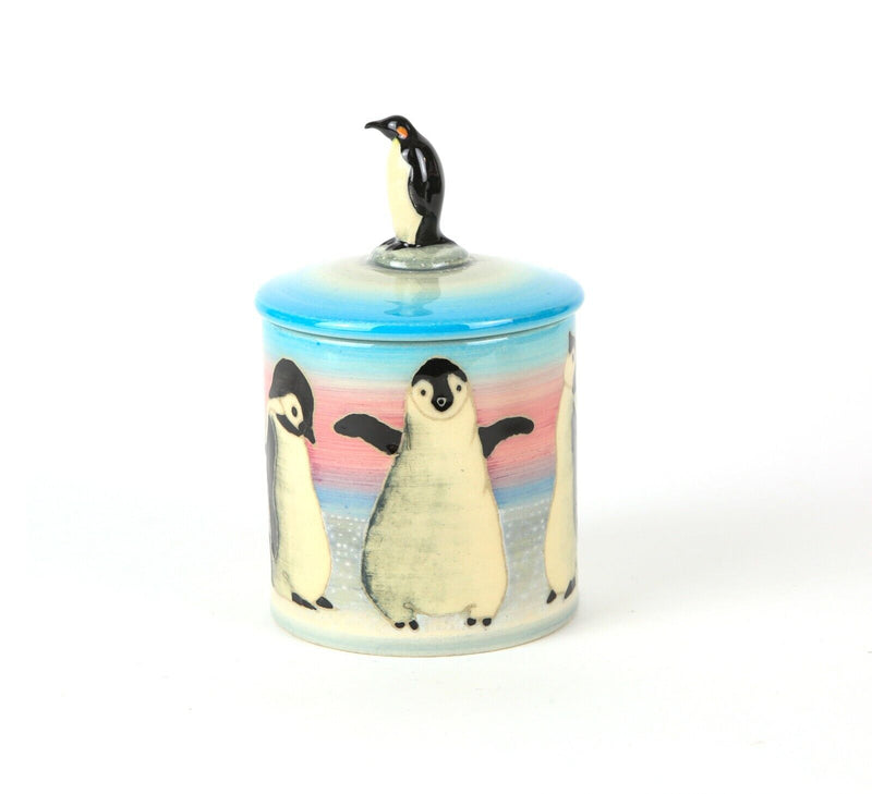 SALLY TUFFIN for DENNIS CHINA WORKS - PENGUIN FIGURAL JAR POT BARREL ORNAMENT