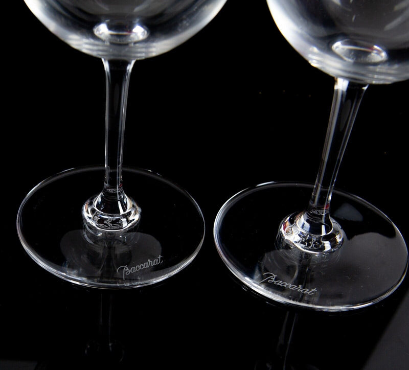 BACCARAT - PAIR OF CRYSTAL WINE GLASSES 17cm, BOXED