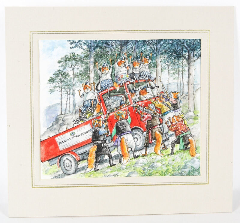 GRAHAM OAKLEY, FOXBURY FORCE HELD BY FOX PIRATES, ORIGINAL WATERCOLOUR ARTWORK