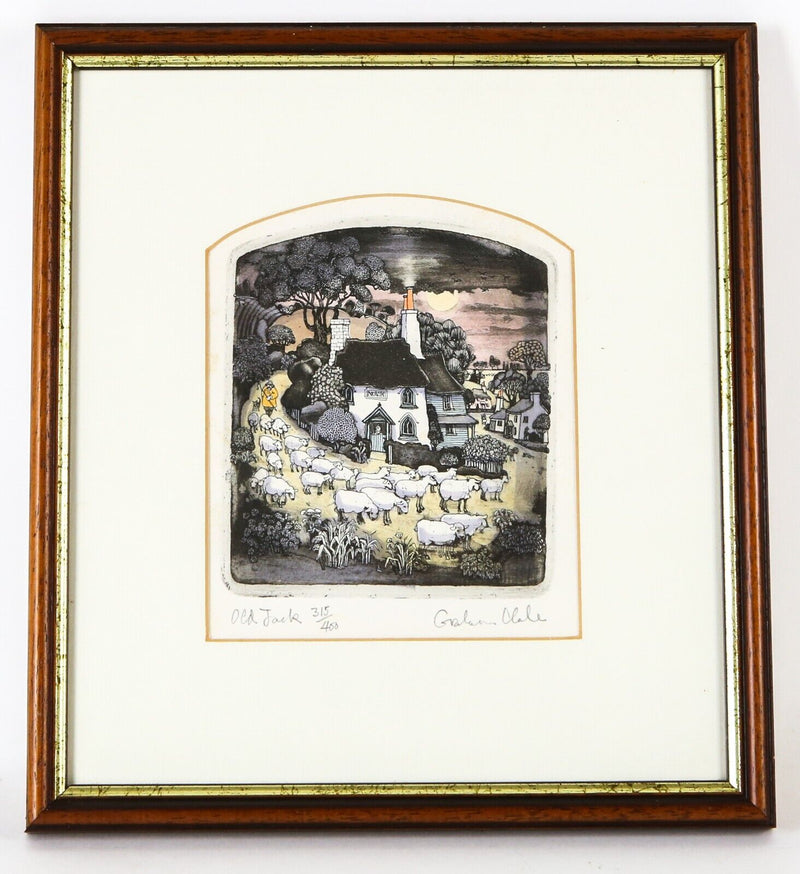 GRAHAM CLARKE 'OLD JACK' LIMITED EDITION SHEEP ETCHING PRINT 315/400, SIGNED