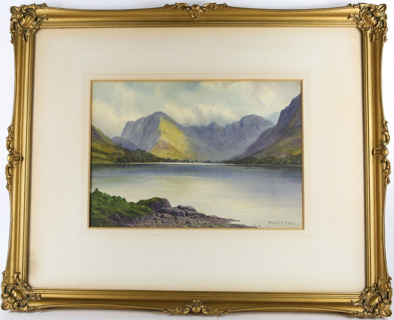 EDWARD THOMPSON, DONALD A PATON, 'BUTTERMERE'S LONELY SHORE', WATERCOLOUR SIGNED