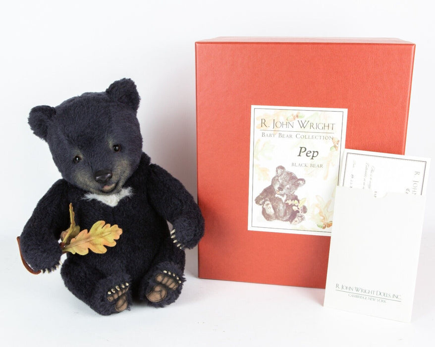 R JOHN WRIGHT - 'PEP' LIMITED EDITION BABY TEDDY BEAR 30cm, BOXED & COA