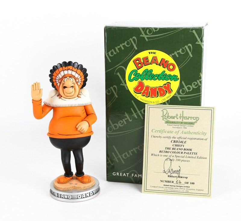 ROBERT HARROP 'CHIEFY' LIMITED EDITION RETRO COLOUR BEANO DANDY FIGURE CBD24LE BOXED