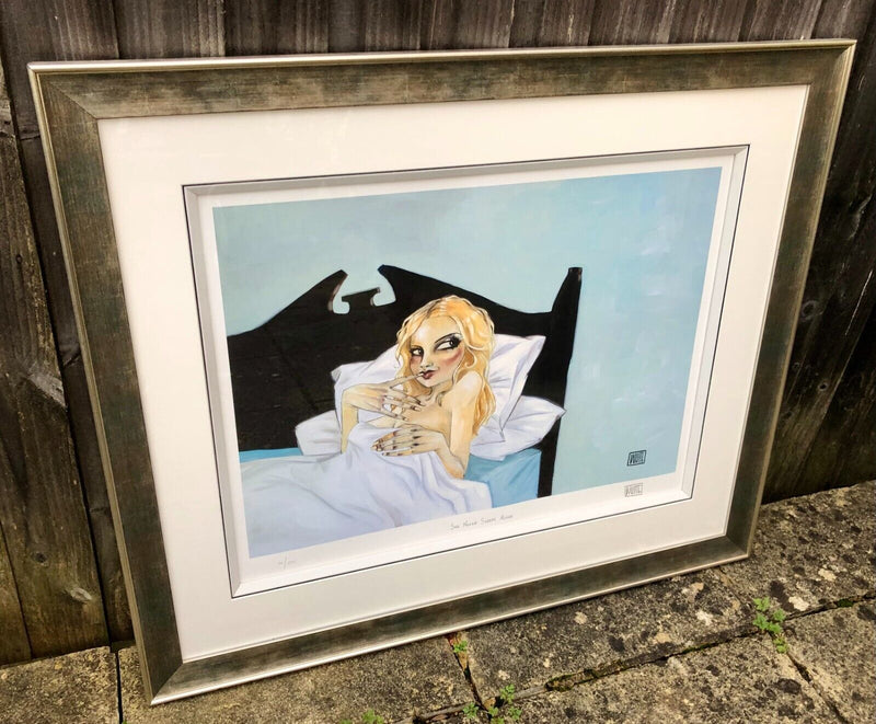 TODD WHITE, 'SHE NEVER SLEEPS ALONE' LIMITED EDITION COLOUR PRINT 30/295, SIGNED