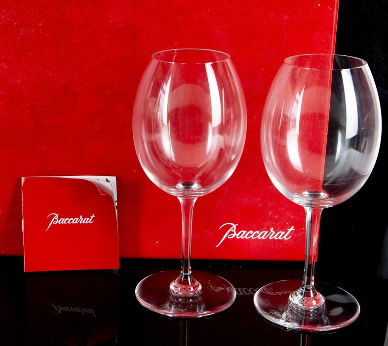 BACCARAT - PAIR OF CRYSTAL WINE GLASSES 17cm, BOXED