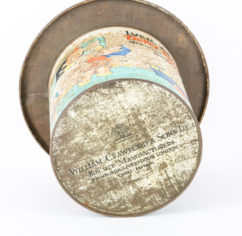MABEL LUCY ATTWELL'S 'FAIRY HOUSE' BISCUIT & MONEY BOX TOADSTOOL TIN 1930's