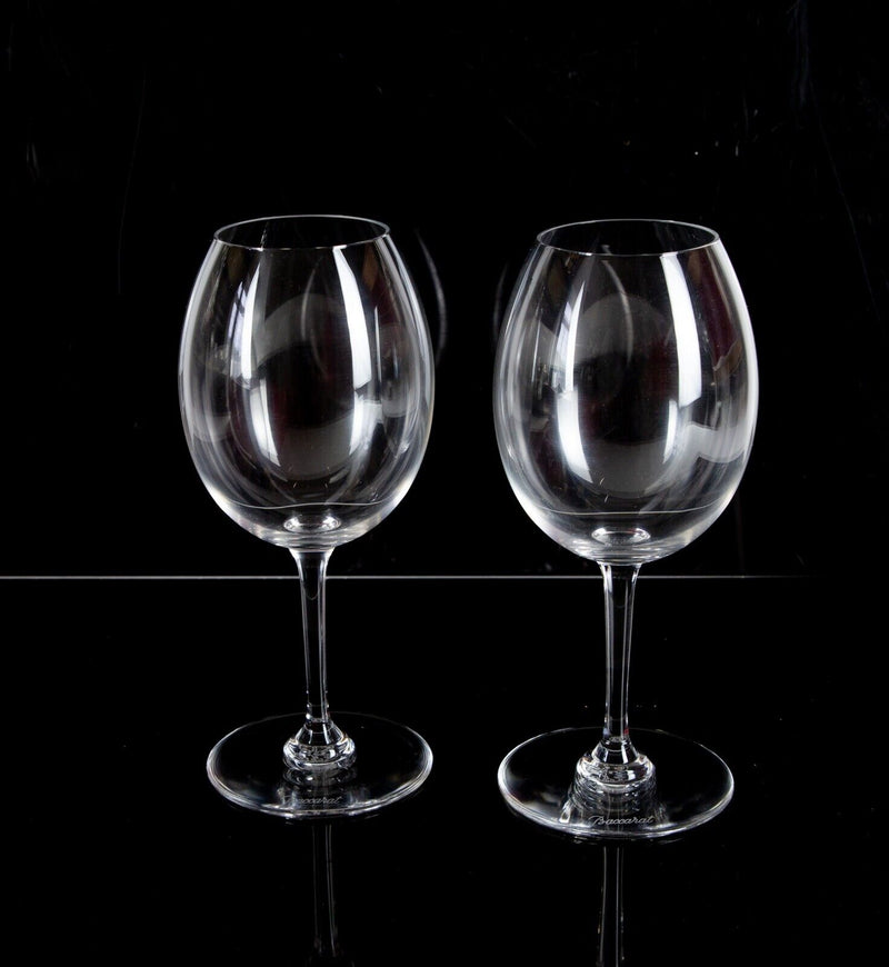 BACCARAT - PAIR OF CRYSTAL WINE GLASSES 17cm, BOXED