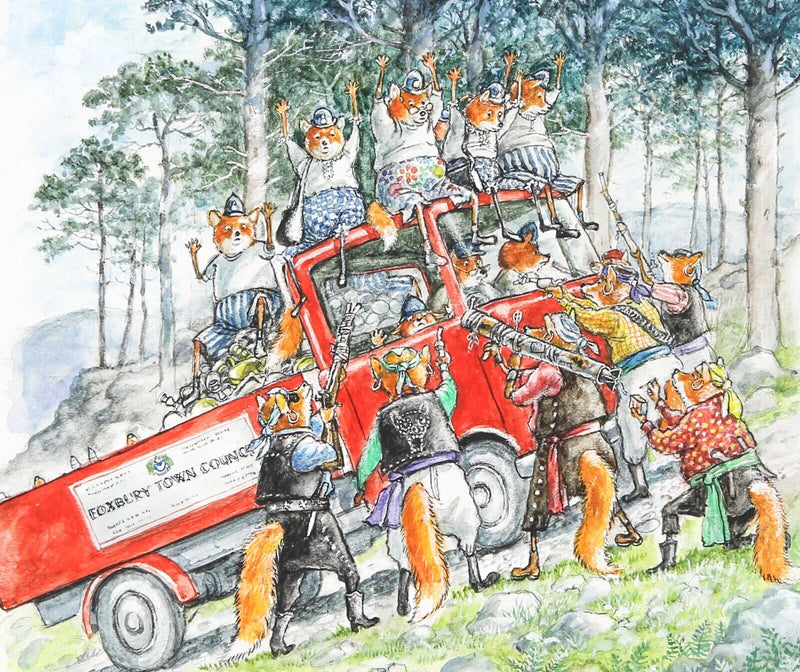GRAHAM OAKLEY, FOXBURY FORCE HELD BY FOX PIRATES, ORIGINAL WATERCOLOUR ARTWORK
