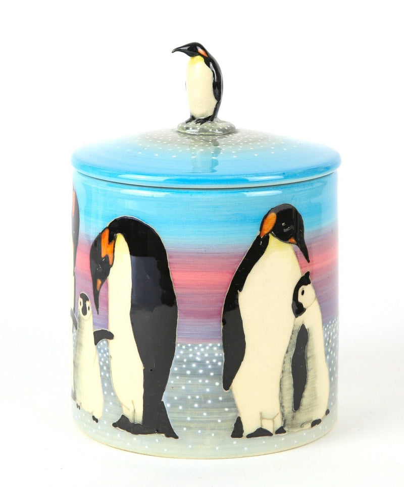 SALLY TUFFIN for DENNIS CHINA WORKS - PENGUIN FIGURAL JAR POT BARREL ORNAMENT