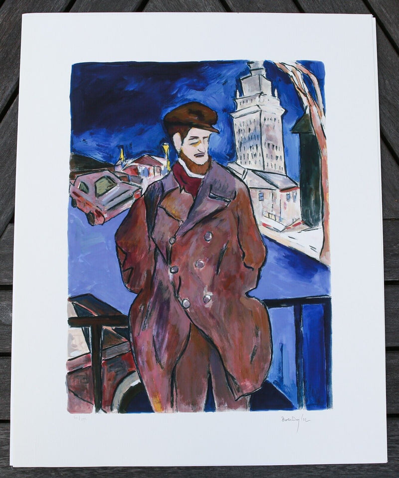 BOB DYLAN 'MAN ON A BRIDGE' LIMITED EDITION DRAWN BLANK SERIES PRINT 2016 SIGNED