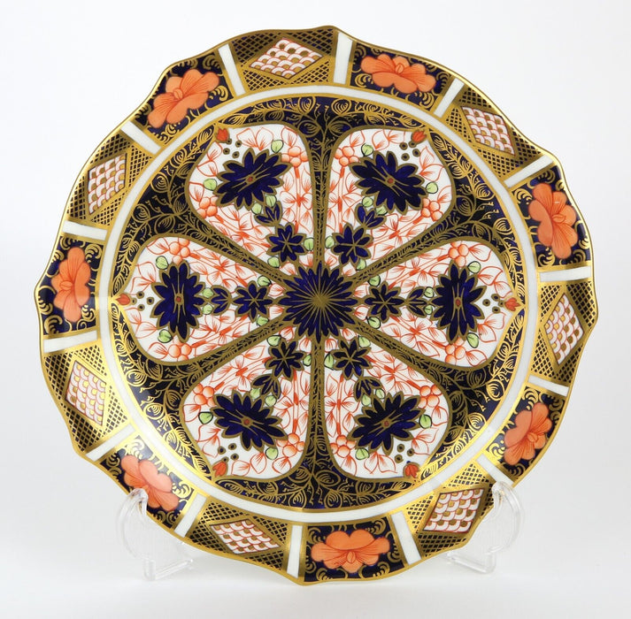 ROYAL CROWN DERBY - JAPANESE OLD IMARI FLUTED LUNCH DESSERT CAKE PLATE