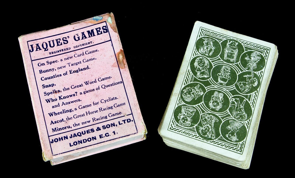 ANTIQUE EARLY C20th JACQUES HAPPY FAMILIES PLAYING CARDS PACK, COMPLETE & BOXED