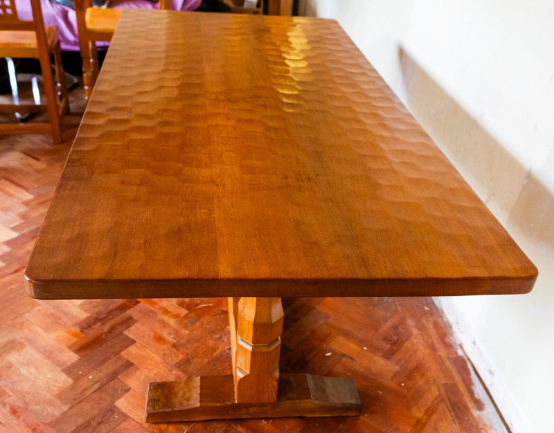 ROBERT 'MOUSEMAN' THOMPSON OF KILBURN - SOLID OAK 6FT DINING TABLE & CHAIRS SET
