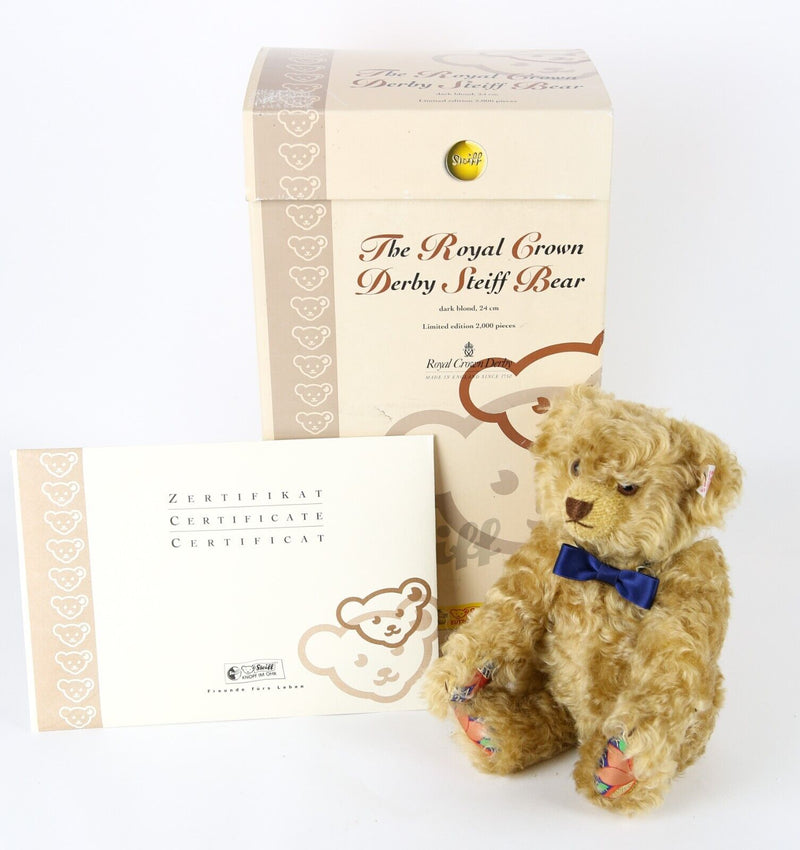 STEIFF 'ROYAL CROWN DERBY BEAR' LIMITED EDITION TEDDY 661464, BOXED & C.O.A.