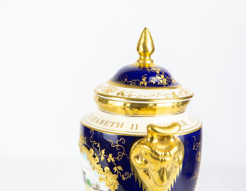 COALPORT - QUEEN ELIZABETH II ERII SILVER JUBILEE BONE CHINA VASE 102/200, BOXED
