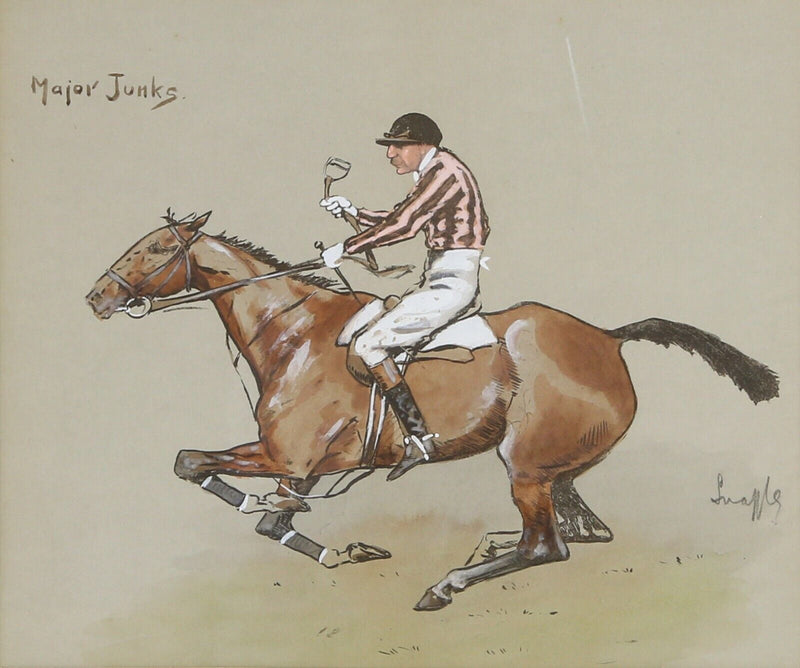 SNAFFLES, CHARLES JOHNSON PAYNE, 'MAJOR JUNKS', COLOUR HORSE RACING PRINT SIGNED