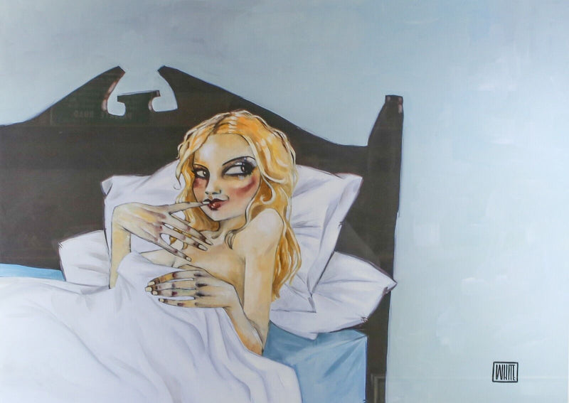 TODD WHITE, 'SHE NEVER SLEEPS ALONE' LIMITED EDITION COLOUR PRINT 30/295, SIGNED