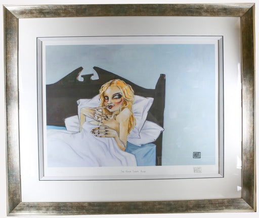 TODD WHITE, 'SHE NEVER SLEEPS ALONE' LIMITED EDITION COLOUR PRINT 30/295, SIGNED