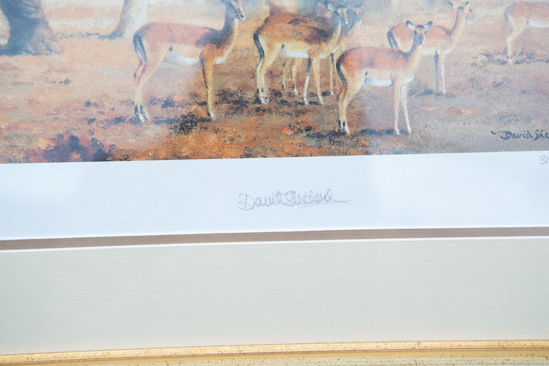 DAVID SHEPHERD, 'AN AFRICAN LANDSCAPE', LIMITED EDITION ELEPHANTS PRINT, SIGNED