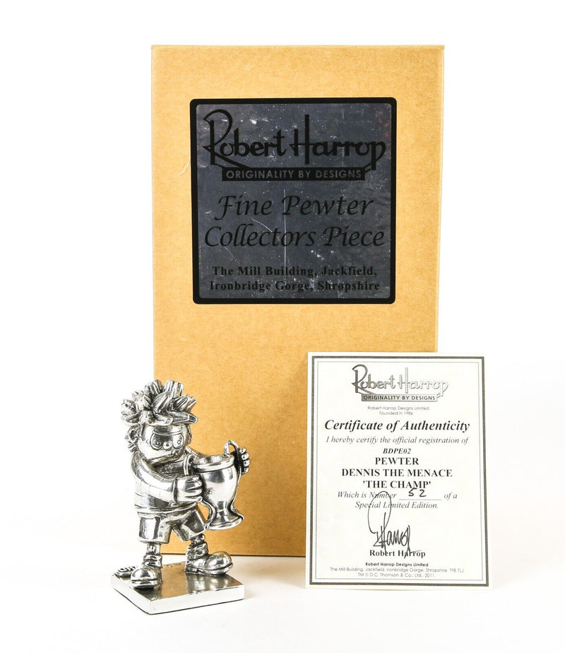 ROBERT HARROP 'PEWTER THE CHAMP' LIMITED EDITION BEANO DANDY FIGURE BDPE02 BOXED