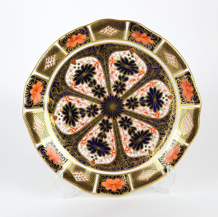 ROYAL CROWN DERBY - JAPANESE OLD IMARI FLUTED LUNCH DESSERT CAKE PLATE