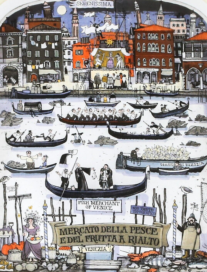 GRAHAM CLARKE 'FISH MERCHANT OF VENICE' LIMITED EDITION ETCHING PRINT 48/400
