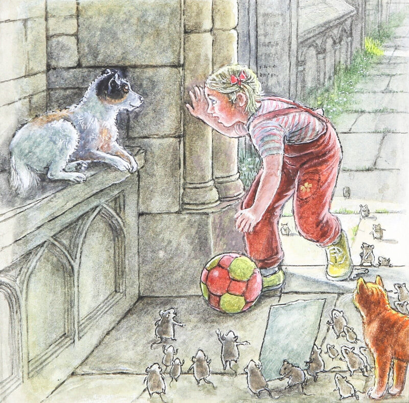 GRAHAM OAKLEY, SAMPSON THE CAT, CHURCH MICE & DOG, ORIGINAL WATERCOLOUR ARTWORK