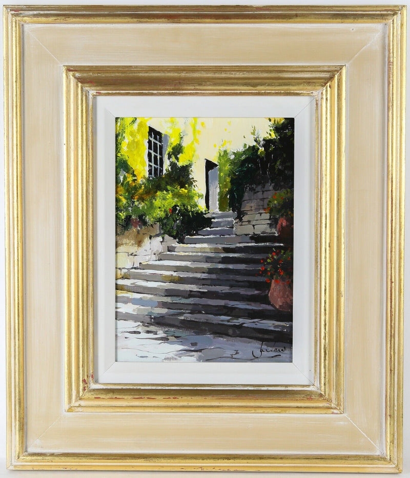JEREMY BARLOW 'STEPS, BORMES-LES-MIMOSAS', FRANCE, ORIGINAL OIL PAINTING, SIGNED