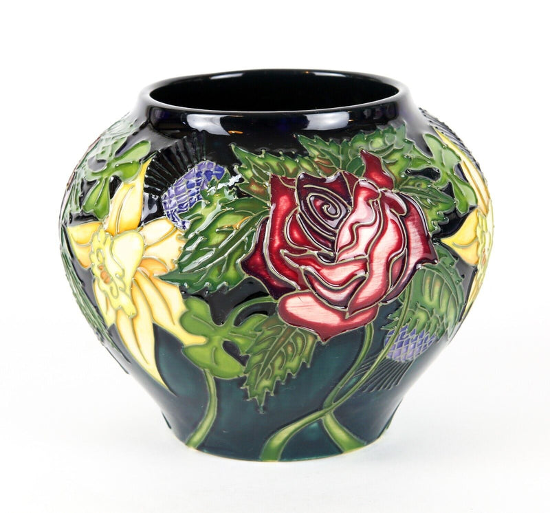 MOORCROFT POTTERY 'DIAMOND JUBILEE' 2011 ERII QUEEN ELIZABETH II FLORAL VASE